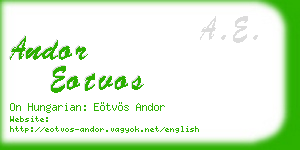 andor eotvos business card
